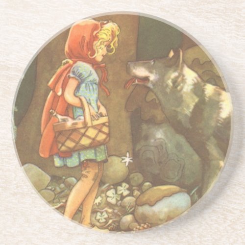 Little Red Riding Hood Vintage Fairy Tale Coaster