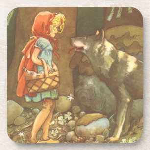 Little Red Riding Hood, Vintage Fairy Tale Coaster