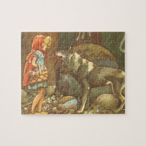 Little Red Riding Hood Vintage Fairy Tale Jigsaw Puzzle