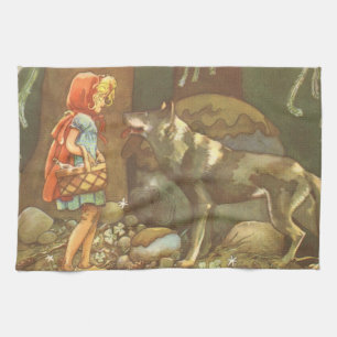 Little Red Riding Hood, Vintage Fairy Tale Kitchen Towel