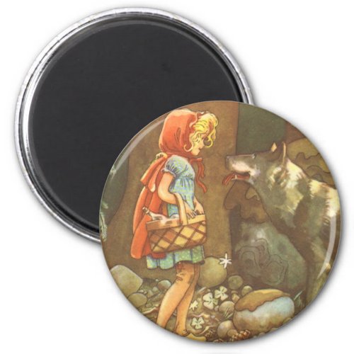 Little Red Riding Hood Vintage Fairy Tale Magnet