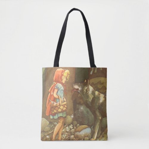 Little Red Riding Hood Vintage Fairy Tale Tote Bag