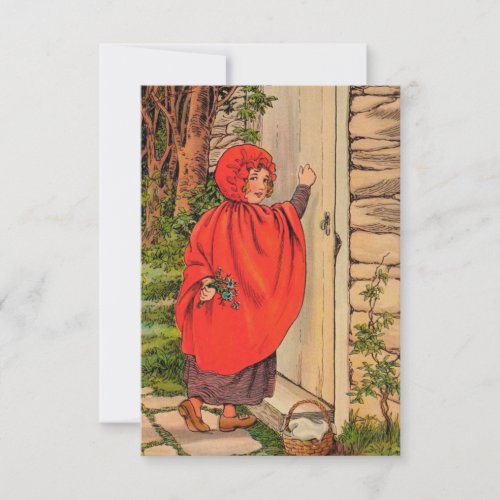 Little Red Riding Hood Vintage Thank You Card