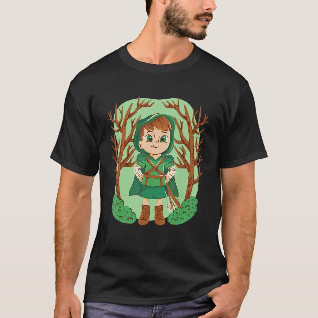 Little Red Riding Hood Walking in the Forest T-Shirt (Front)