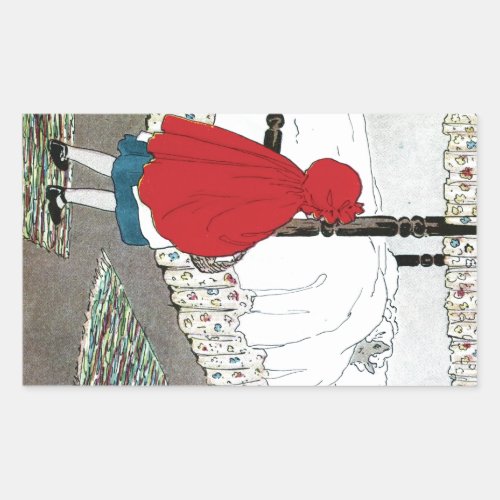 Little Red Riding Hood What Grat Ears You Have Rectangular Sticker