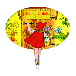 Little Red Riding Hoods Birthday Visit Cake Topper
