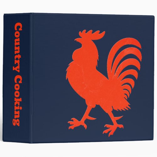 Little Red Rooster Country Recipes 3 Ring Binder