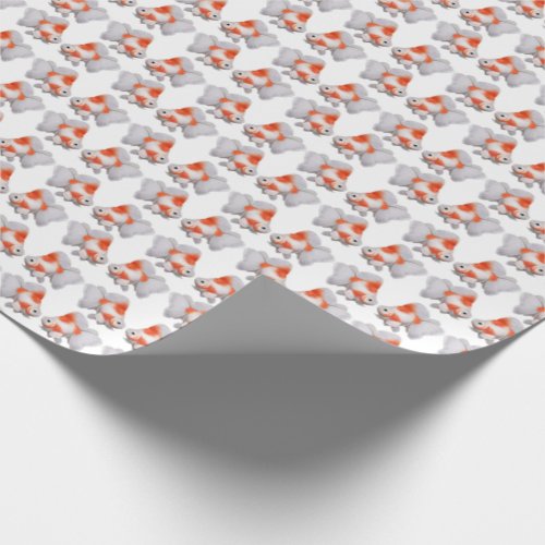 Little Red Ryukin Fantail Goldfish Wrapping Paper