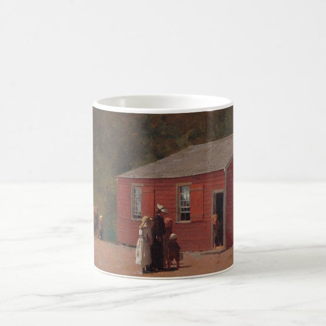 Little Red School Cabbin by Winslow Homer Coffee Mug (Center)