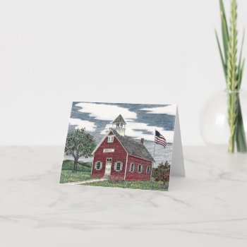 Little Red Schoolhouse Blank Note Cards by Eclectic_Ramblings at Zazzle