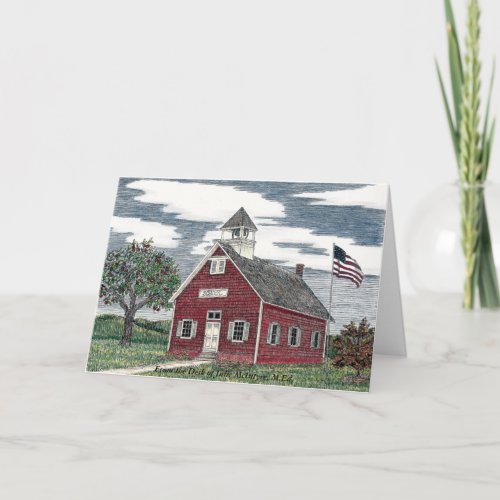 Little Red Schoolhouse Personalized Note Cards