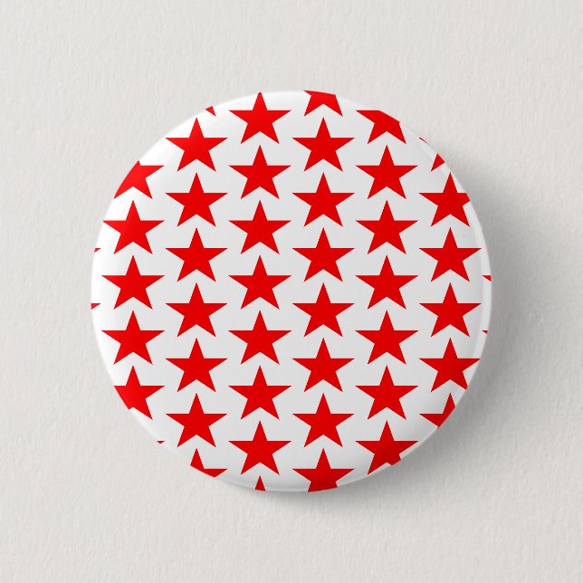 Little Red Stars Pattern Button (Front)