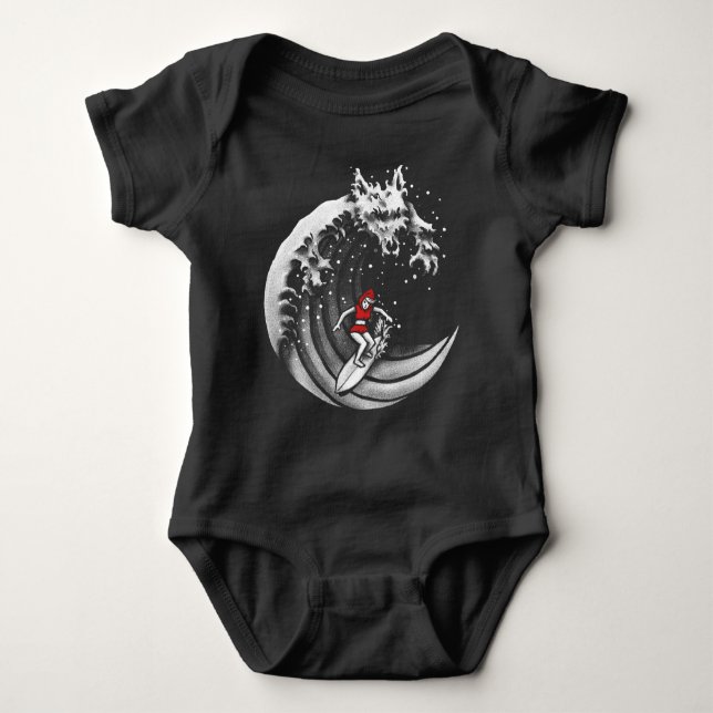 Little Red Surfing Hood Baby Bodysuit (Front)