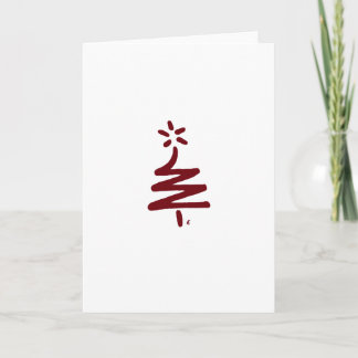 Little Red Tree Blank Christmas Card