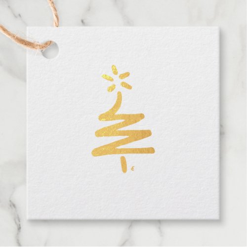 Little Red Tree Gold Foil Gift Tag