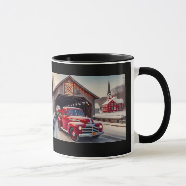 Little Red Truck AI artwork coffee mug (Right)