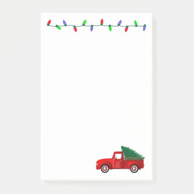 Little Red Truck Christmas Post-it Notes (Front)
