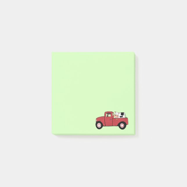 Little Red Truck Cow Post-it Notes (Front)