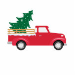 Little Red Truck Hauling a Christmas Tree Cutout<br><div class="desc">Ho ho ho. Little red truck is hauling a Christmas tree into your heart</div>