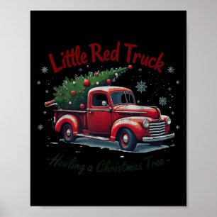 Little Red Truck Hauling A Christmas Tree Family M Poster
