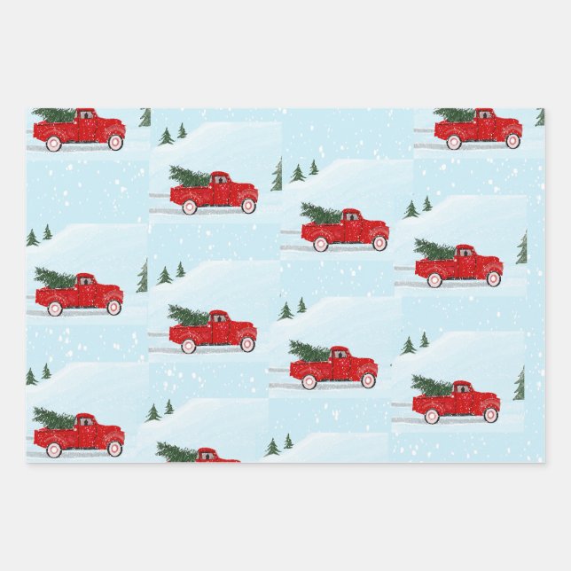 Little Red Truck lovers gift wrap (Front)