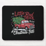 Little Red Trucks Hauling Santa Christmas Tree Par Mouse Pad