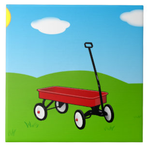 Little Red Wagon Ceramic Tile
