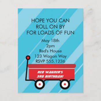 Little Red Wagon Invitations by BarbaraNeelyDesigns at Zazzle