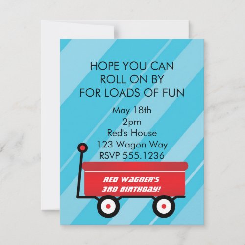 LITTLE RED WAGON INVITATIONS