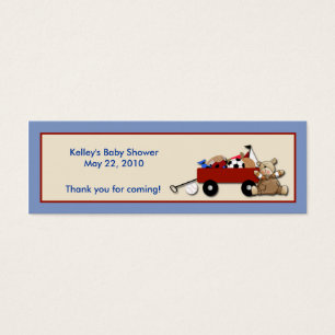 Little Red Wagon TEDDY BEAR Party Favor Tag