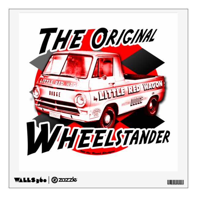 Little Red Wagon. The original wheelstander Wall Decal (Front)