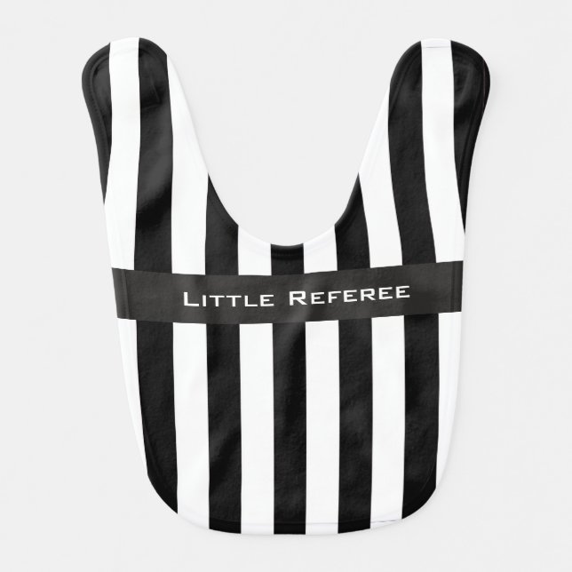 Little Referee Stripes Design Baby Bib (Front)