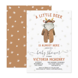 Little Reindeer Christmas Winter Baby Shower Invitation