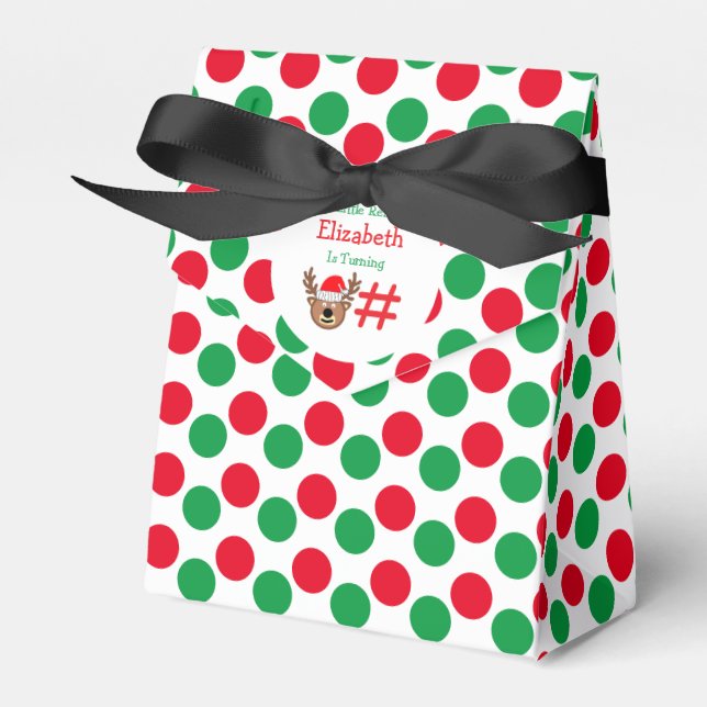 Little Reindeer Kids Birthday Favor Boxes (Front Side)