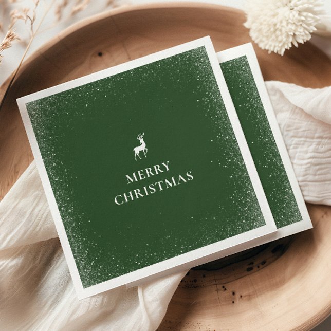 Little Reindeer Simple Snowflakes Christmas Forest Napkins (Creator Uploaded)