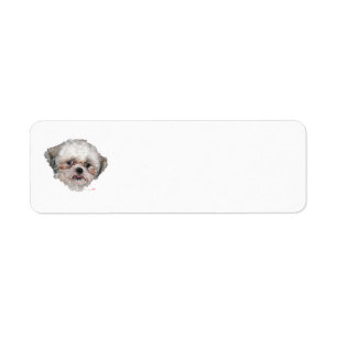 Little Rescued Shih Tzu Head Study Label