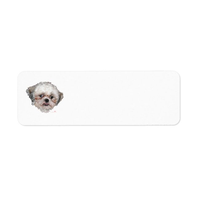 Little Rescued Shih Tzu Head Study Label (Front)