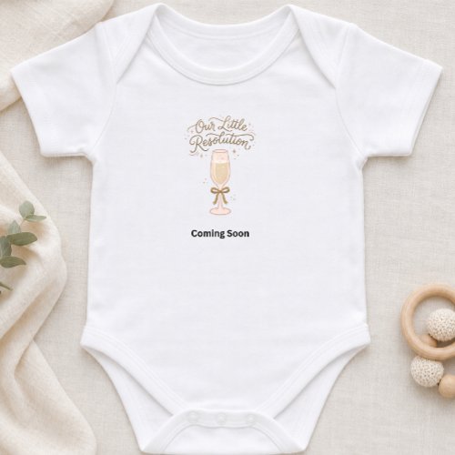 Little Resolution New Year Pregnancy Annoucement Baby Bodysuit