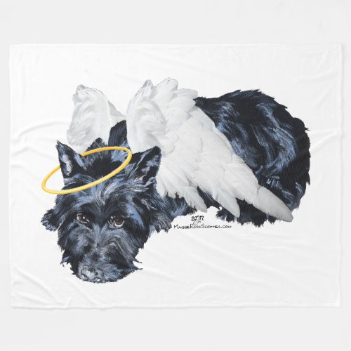 Little Resting Scottie Angel Fleece Blanket