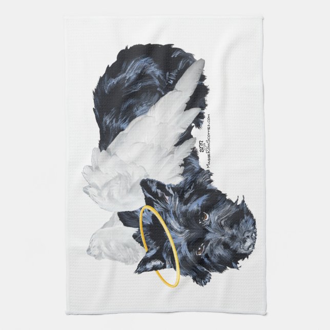 Little Resting Scottie Angel Towel (Vertical)