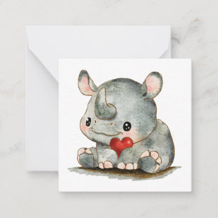 Little Rhino Flat Note Card
