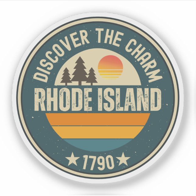 Little Rhody - RI State Souvenir Sticker (Front)