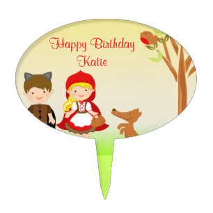 Little Riding Hood Birthday Celebration Cake Topper