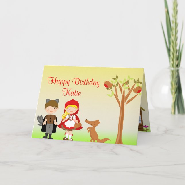 Little Riding Hood Birthday Celebration Card (Front)