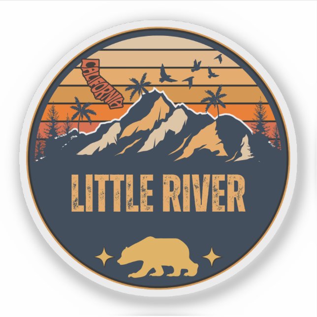 Little River, California Sticker (Front)