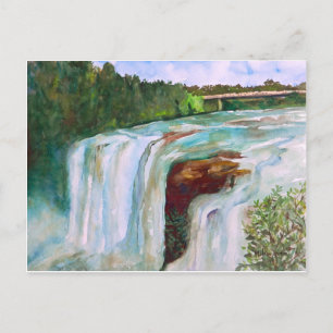 Little River Falls Hand-Painted Watercolor Postcard