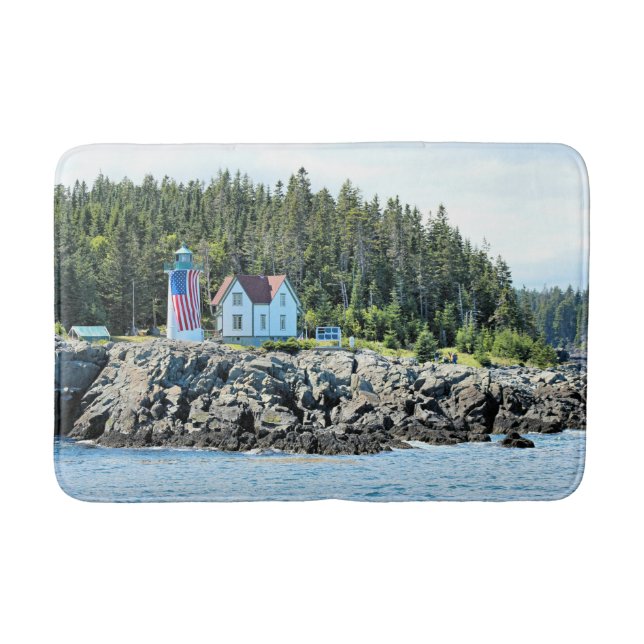 Little River Lighthouse, Cutler Maine Bath Mat (Front)