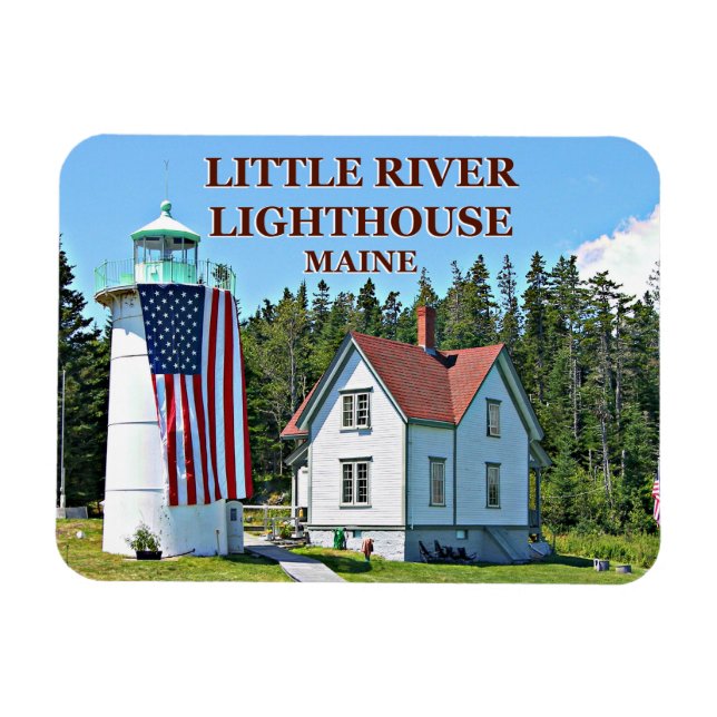 Little River Lighthouse, Cutler Maine Photo Magnet (Horizontal)