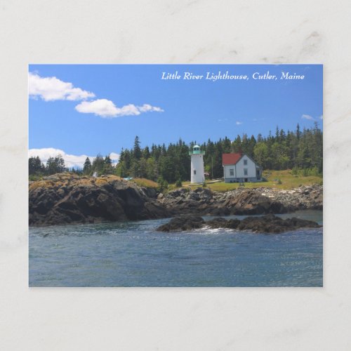 Little River Lighthouse Cutler Maine Postcard