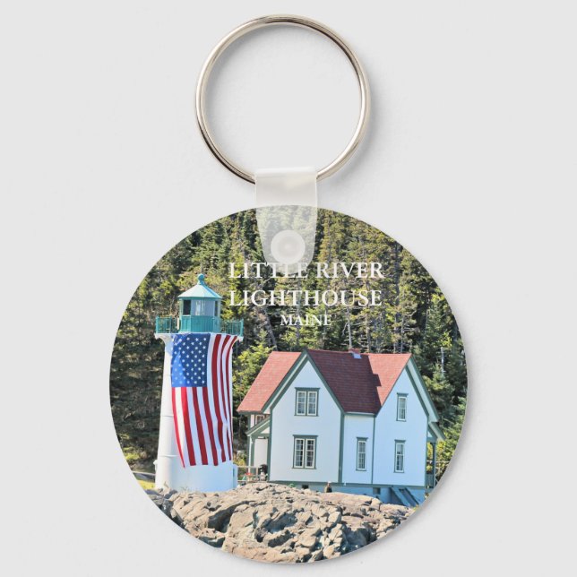 Little River Lighthouse, Maine Keychain (Front)